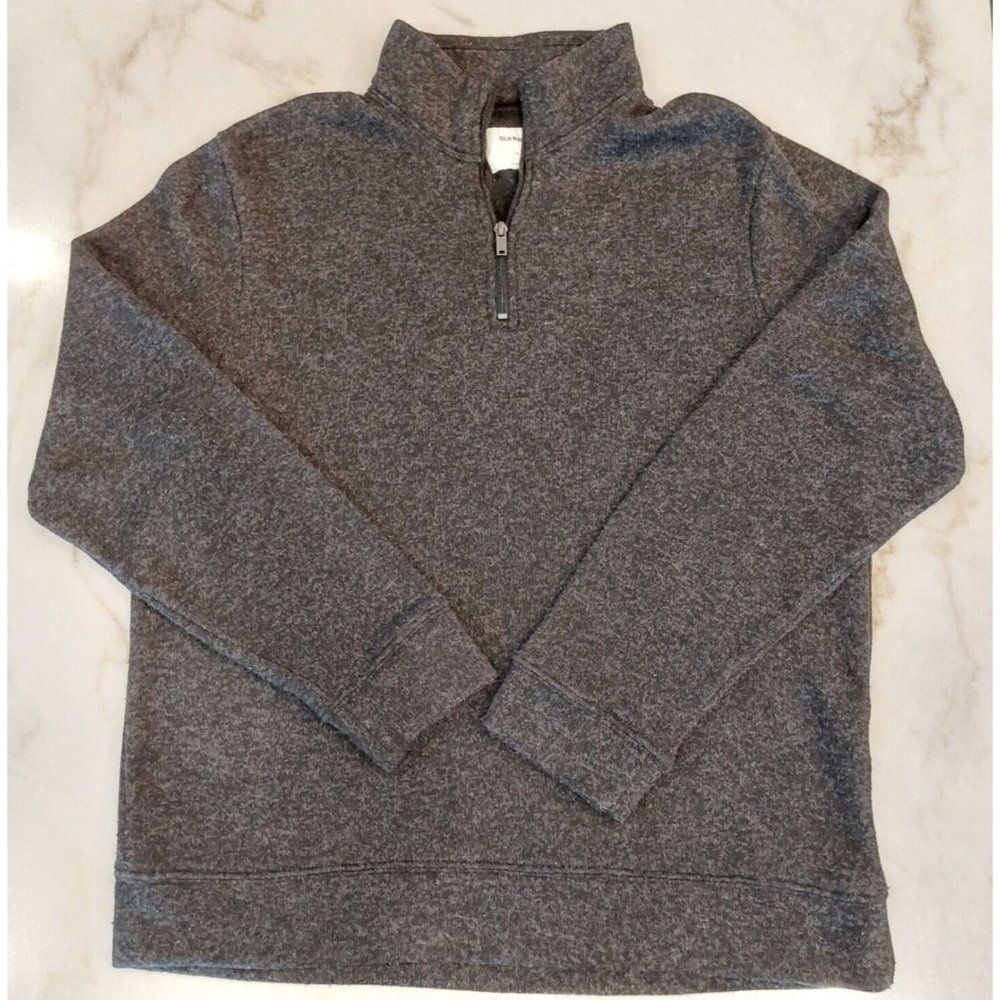 Old Navy Mock Neck Gray 1/4‎ Zip Pullover Jacket Mens Size XL Black Jack Stretch